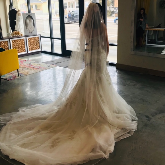 Stella York Sheer Lace and Tulle Wedding Dress - Picture 3 of 15